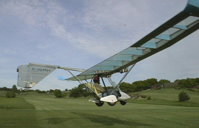 Lazair ultralight flying at Volk's field near Tottenham Ontario.