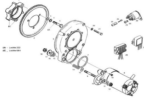 Rotax 532, 582 electric start