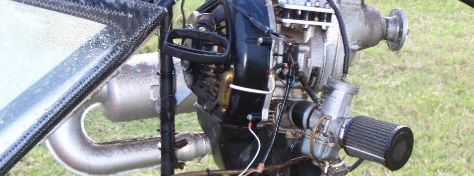 Rotax 277 ultralight aircraft engine.