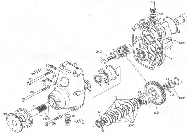 Rotax aircraft engine B reduction drive parts.