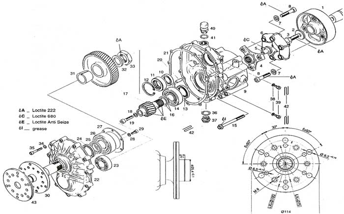 Rotax C drive, Rotax C gear box drive, Rotax C gear box reduction drive.