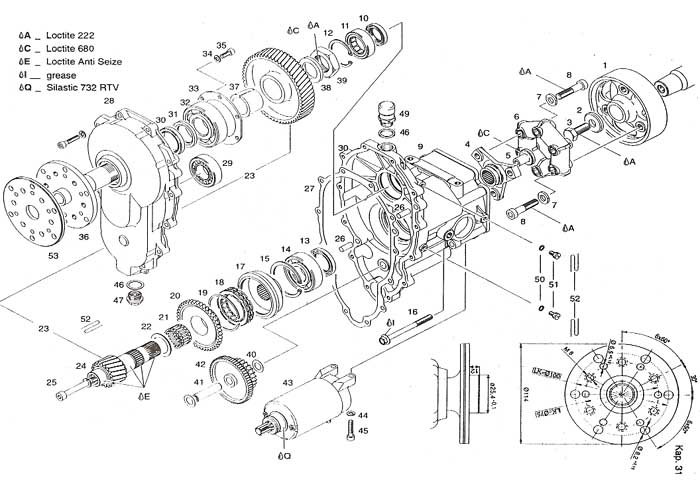 Rotax E drive, Rotax e gearbox, Rotax E reduction drive gear box.