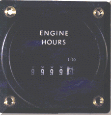 Hour meter, or Hobbs meter.