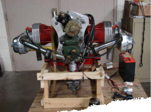 Hummel UltraCruiser VW ultralight aircraft engine twin cylinder, air cooled, 45 HP, direct drive.