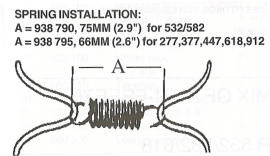 It is important that the exhaust springs pull straight and are not overstretched.