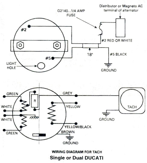 Ducati Tachometer Wiring Diagram, Electronic Tachometer Wiring Diagram
